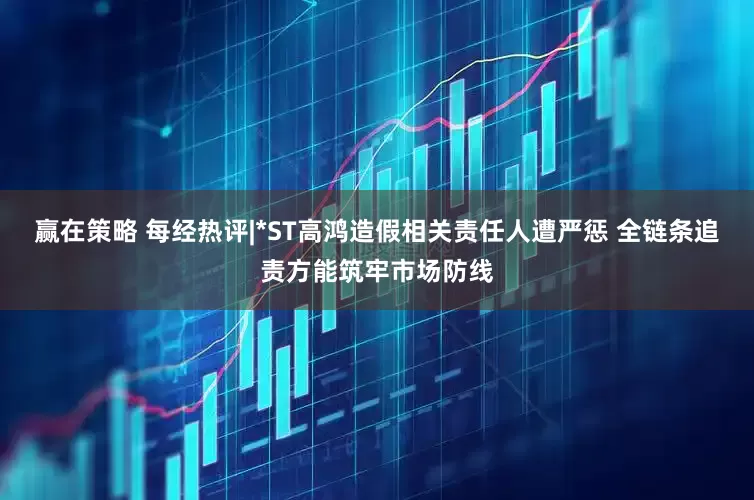 赢在策略 每经热评|*ST高鸿造假相关责任人遭严惩 全链条追责方能筑牢市场防线